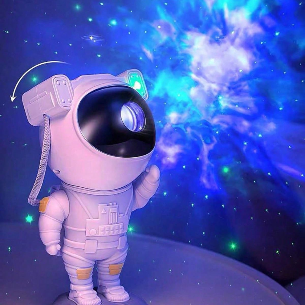 Luminária Astronauta  – Projetor de Céu Estrelado e Galáxia