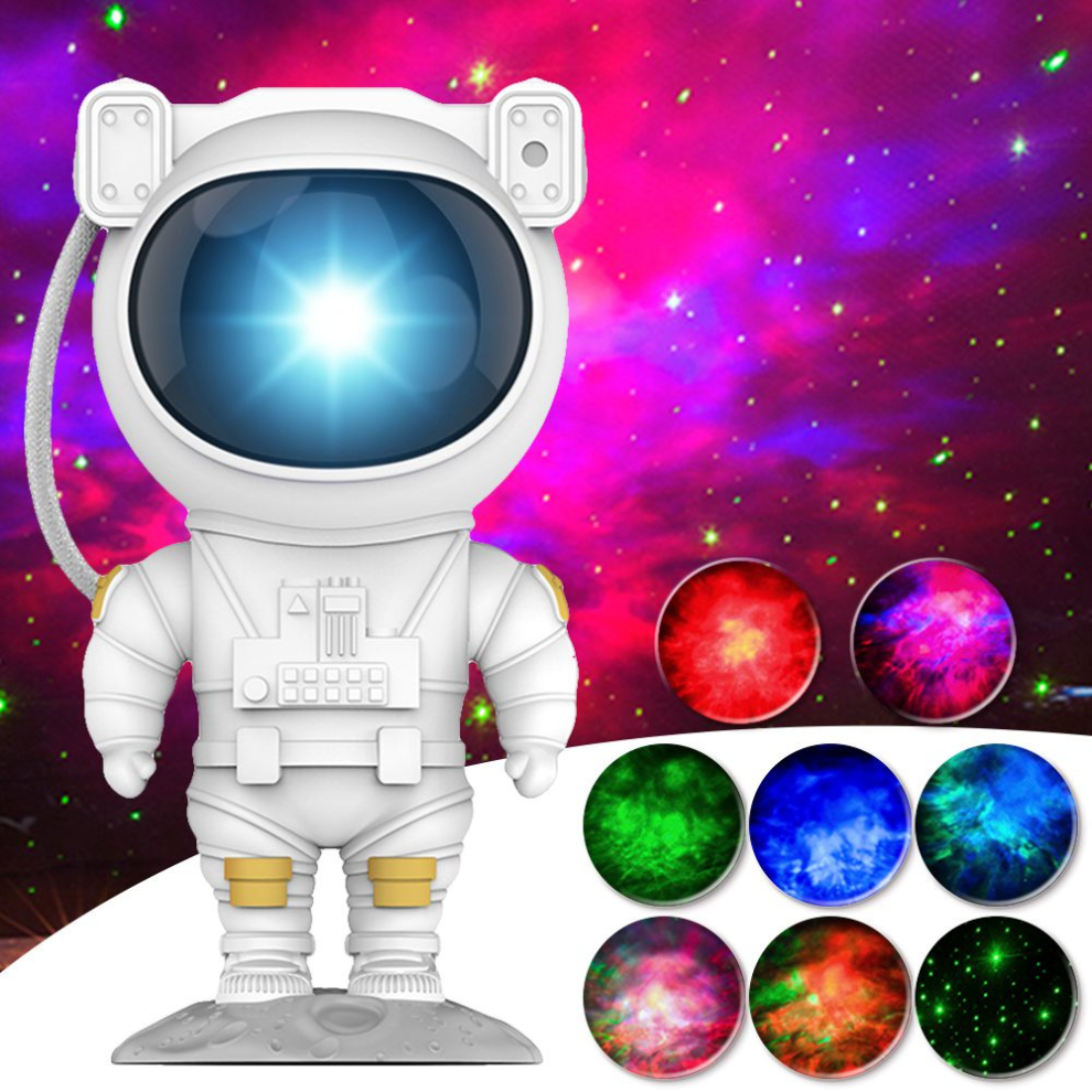 Luminária Astronauta  – Projetor de Céu Estrelado e Galáxia